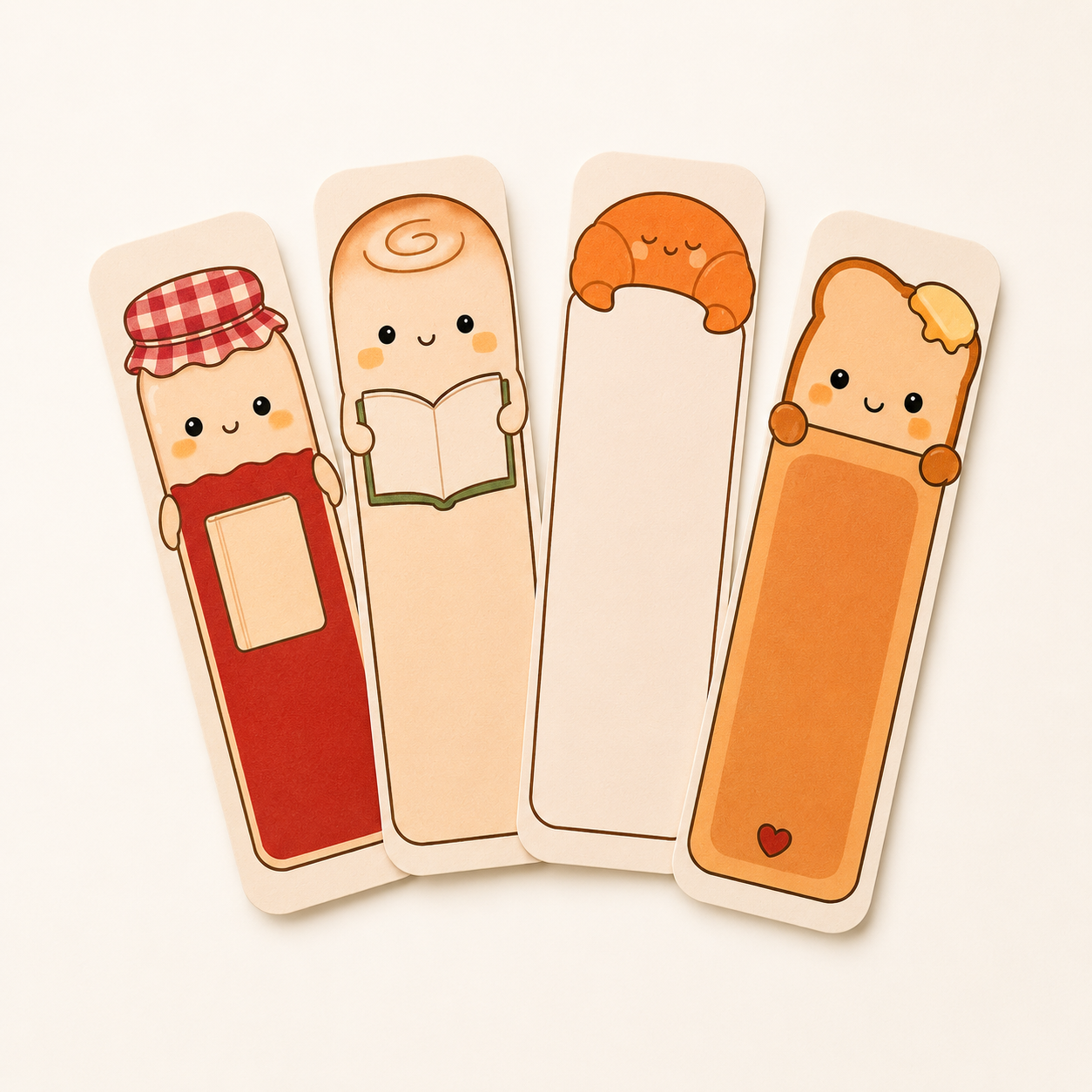 Toasty Tales Bookmark Set | Kawaii Bakery Bookmarks Set of 4